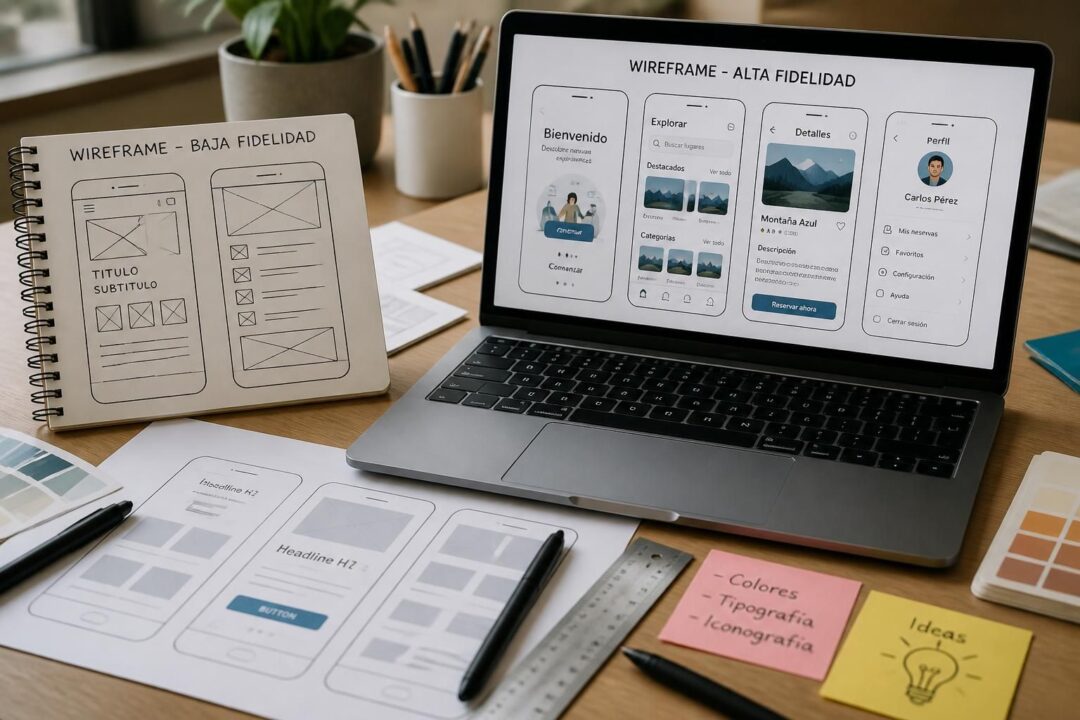descubre cómo crear wireframes para móvil con nuestra guía práctica que incluye técnicas de baja y alta fidelidad, además de plantillas descargables para facilitar tu diseño.